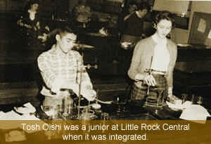 Tosh Oishi in chemistry class